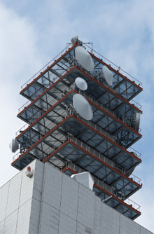 A press conference in progress with the Minister in the Press Conference Room