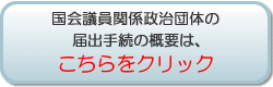 国会議員関係政治団体の届出手続の概要はこちらをクリック