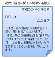説明: 説明: 説明: 貨物の処理に関する簡単な通信文