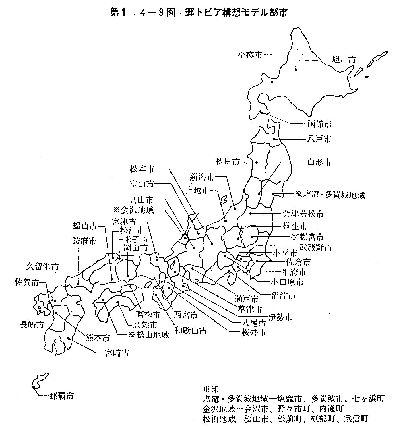 第1-4-9図 郵トピア構想モデル都市