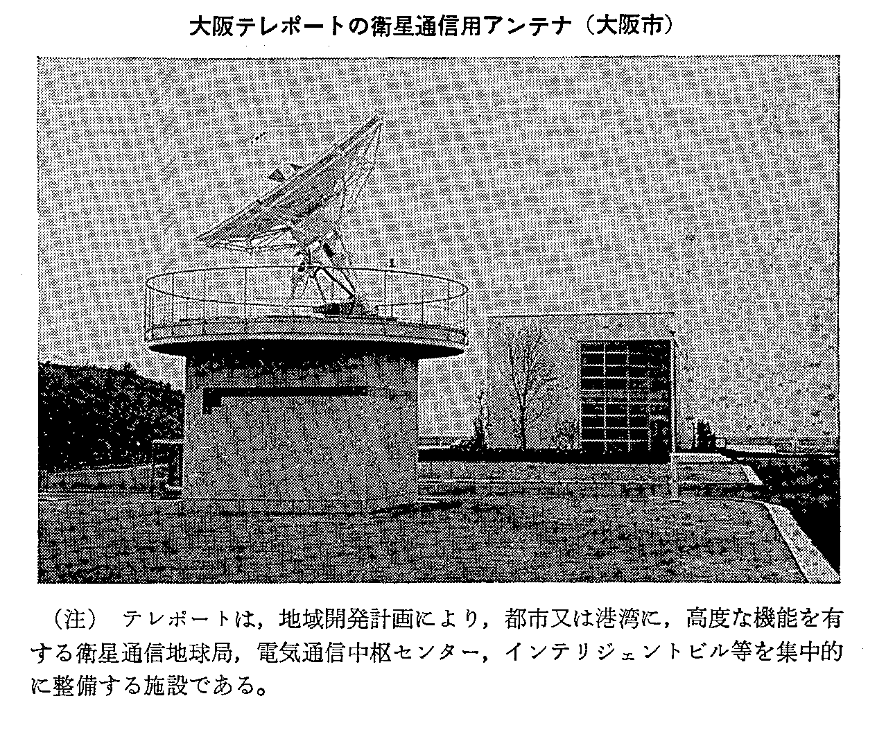 大阪テレポートの衛星通信用アンテナ(大阪市)