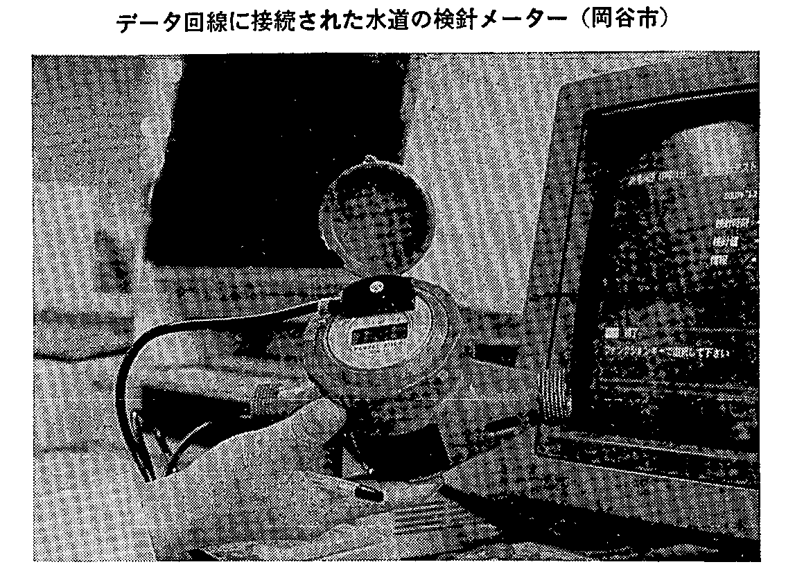 データ回線に接続された水道の検針メーター(岡谷市)