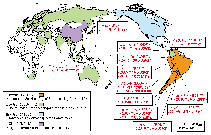 図表5-1-2-4　世界各国の地上デジタルテレビ放送の動向