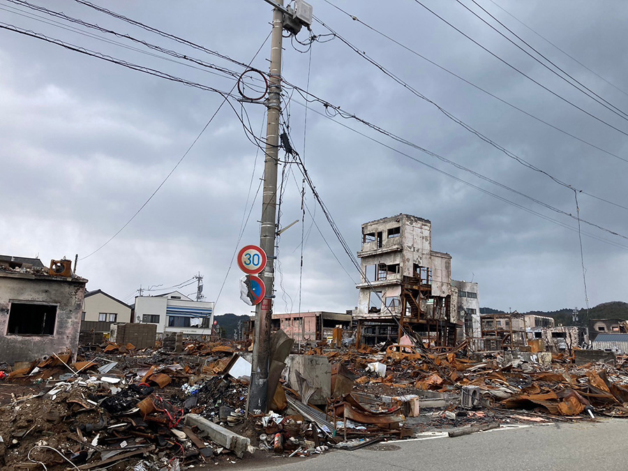 輪島朝市の大規模火災跡の様子