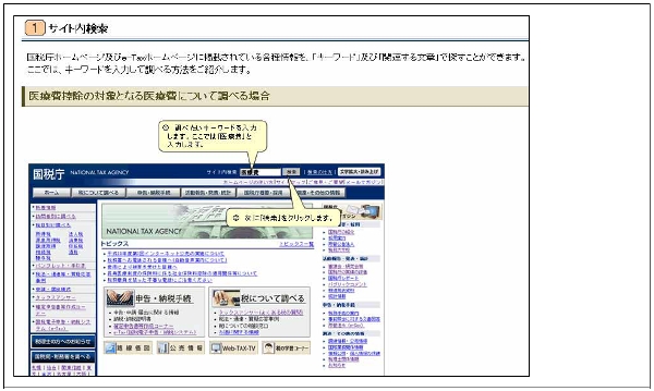 国税庁ホームページの画面