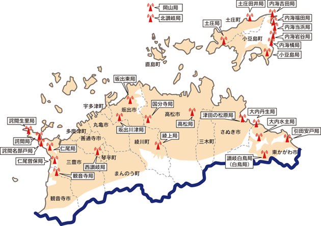 香川県の地上デジタル放送