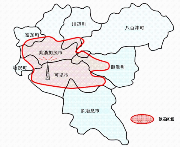 放送区域の地図