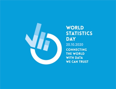 2020年世界統計の日国連ロゴマーク（英語・青）