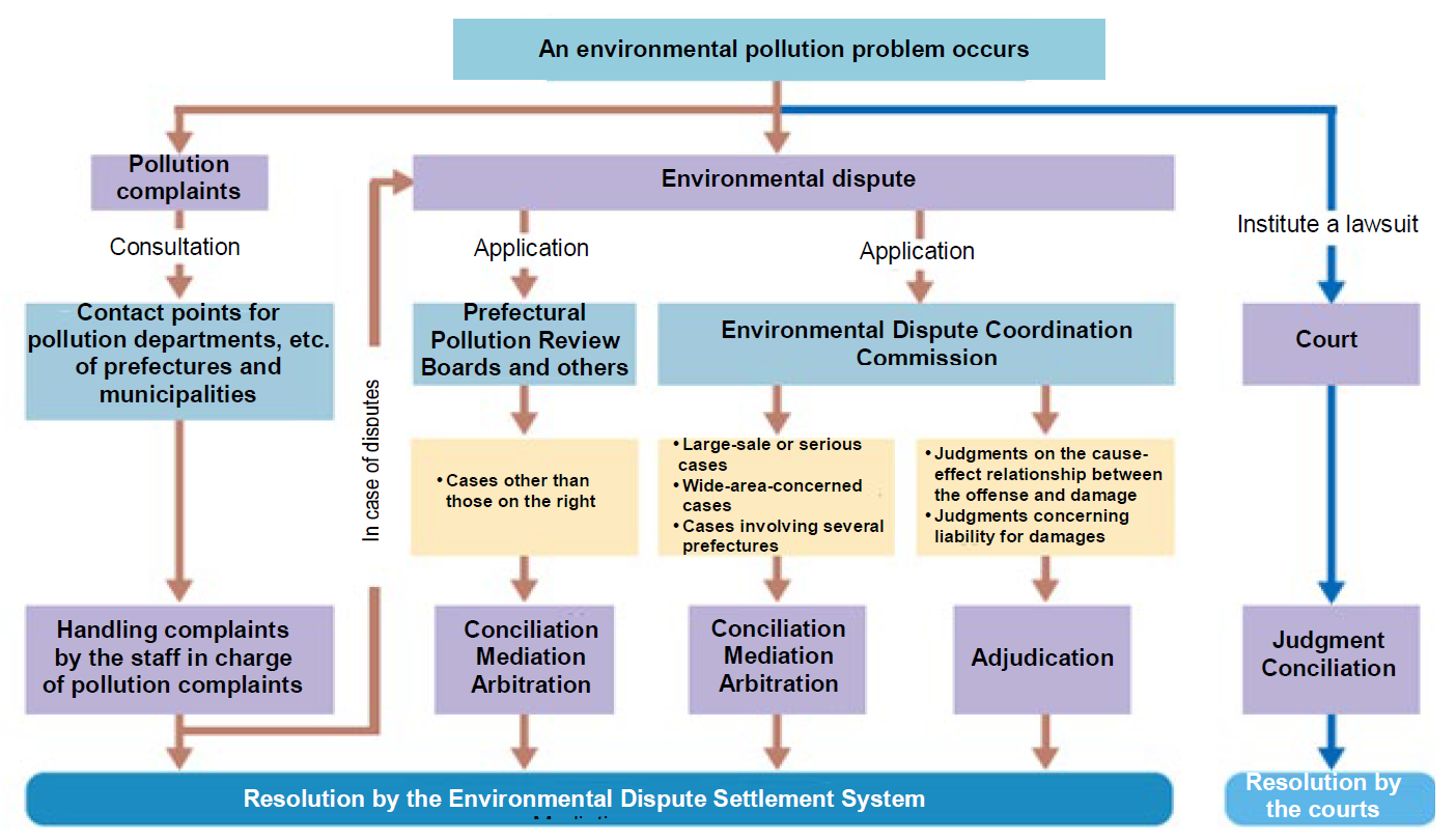 Flow of pollution dispute processing