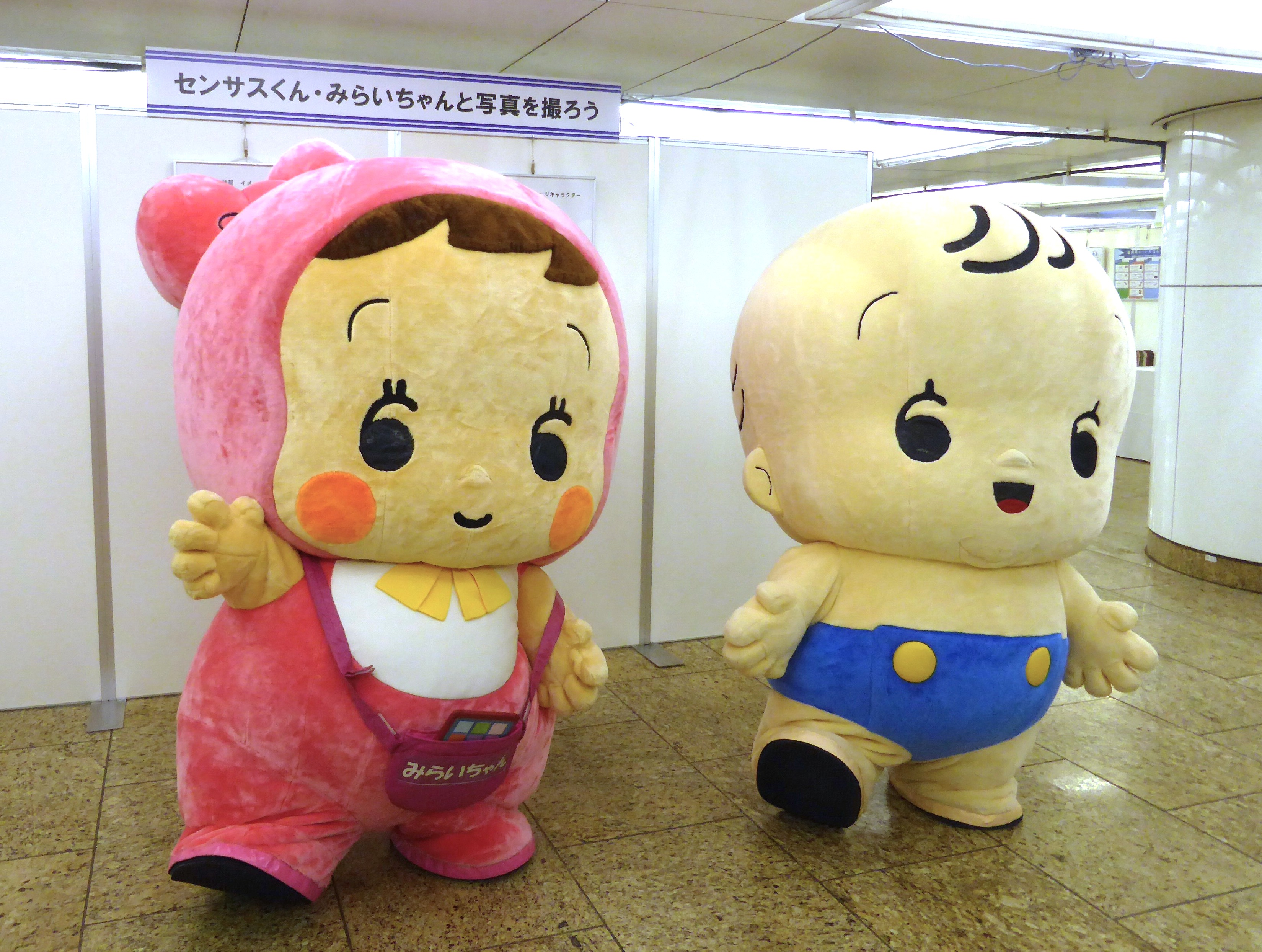 センサスくんみらいちゃんと写真を撮ろう