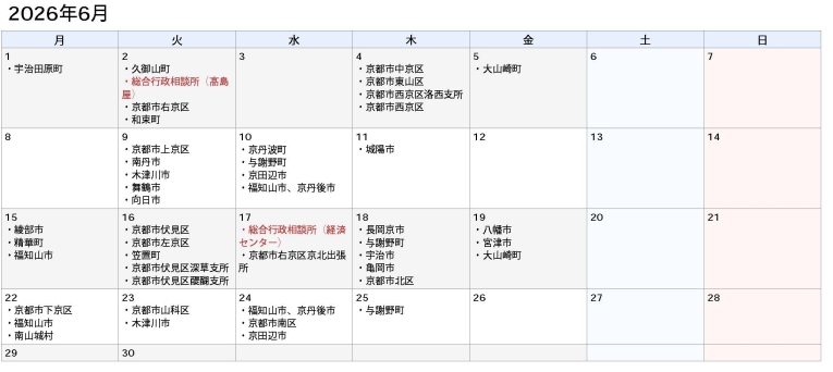 2025�N6���̑��k��ꗗ