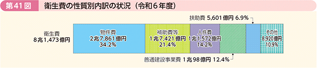 第41図 衛生費の性質別内訳の状況(令和6年度)