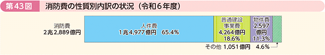 第43図 消防費の性質別内訳の状況(令和6年度)