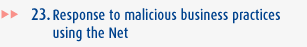 Response to malicious business practices using the Net