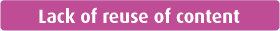 Lack of reuse of content