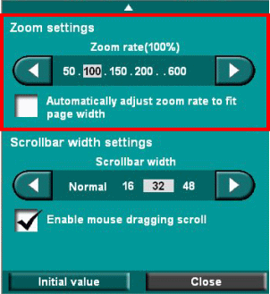 panel of Zoom setting
