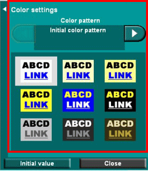 color setting panel