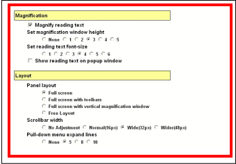 Setting panel (speech)