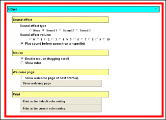 Setting panel (other)