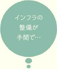 インフラの整備が手間で…