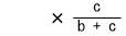 にcをbとcの和で割ったものをかける
