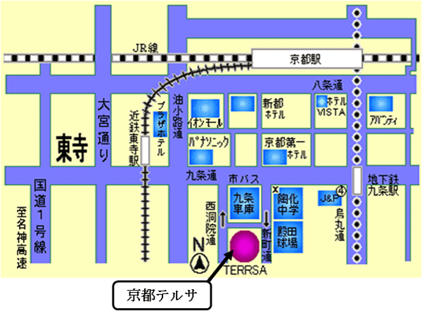 京都会場:「京都テルサ」所在地図