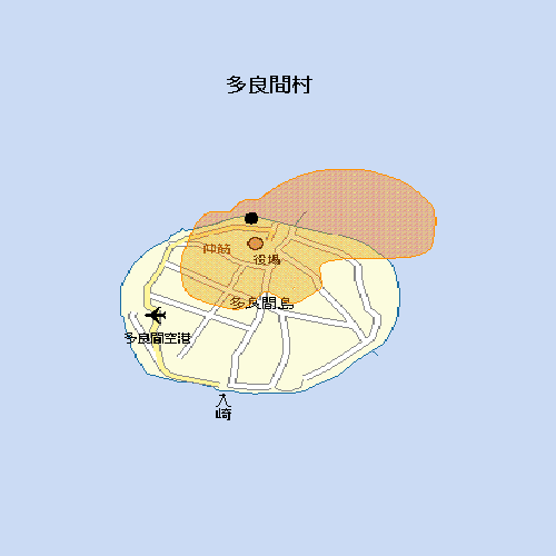 多良間中継局放送エリアのイメージ図