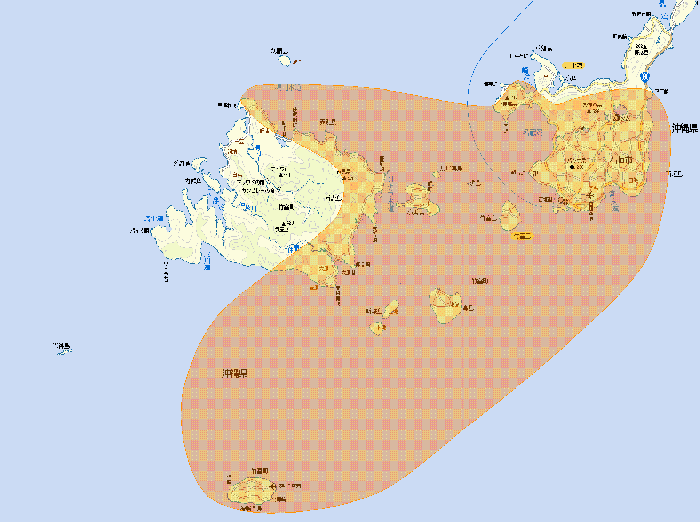 石垣中継局放送エリアのイメージ図